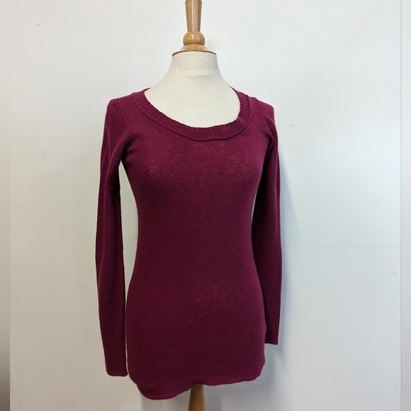 Free People Magenta Wool Blend Sweater Scoop Neck S - Picture 4 of 13